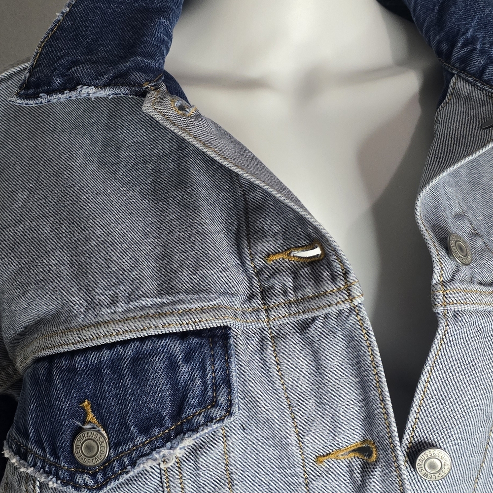 Denim Two-Tone Jacket - Picture 7 of 9